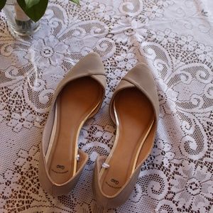 Chic Nude Cut Out Suede Flats